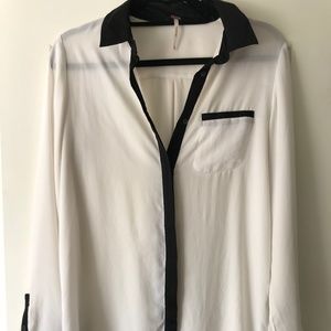 Free People White Shear Blouse